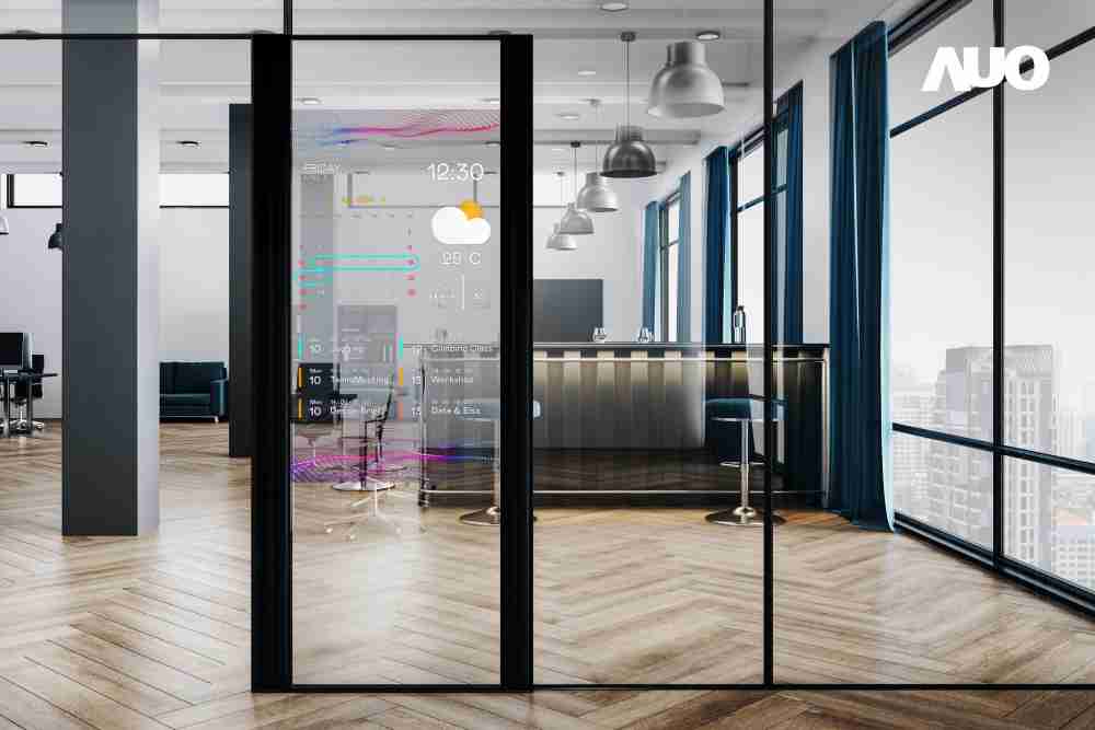 60吋Micro LED透明窗屏显示器，，可依需求调整并延伸应用于不同场域，，，包括汽车侧窗或家庭玄关、、智慧橱窗、、商业展示等面向，，，提供丰富的信息娱乐内容